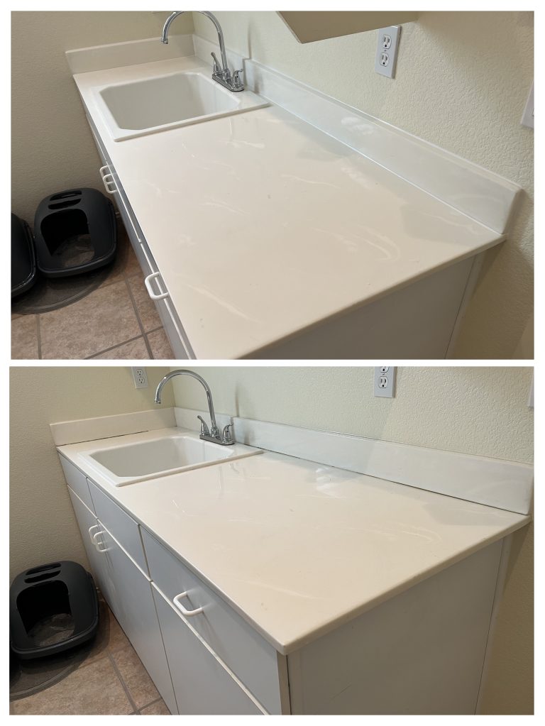 Caulked Laundry Room Countertop