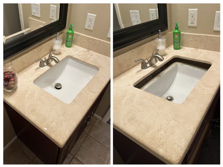 Reattached Collapsed Bathroom Sink