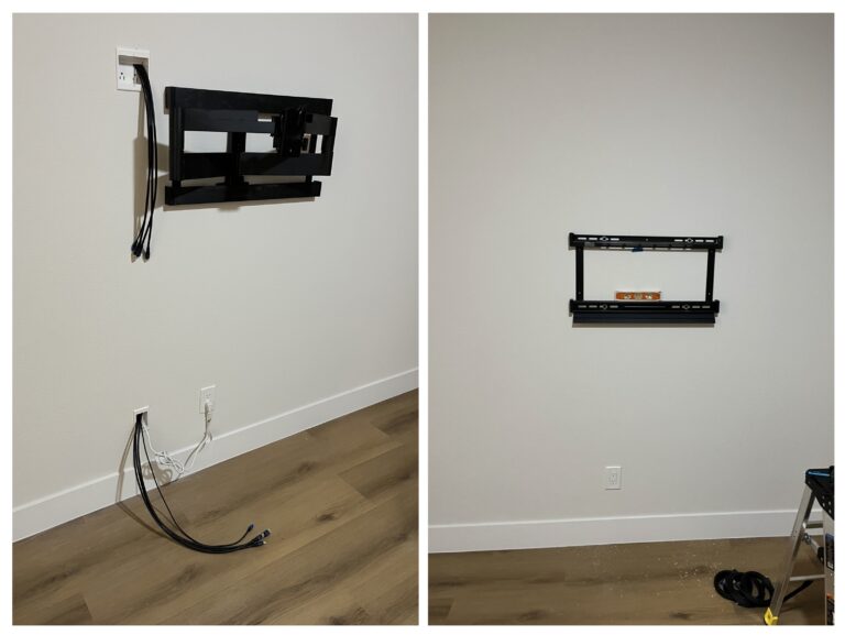 Installed TV Cord Concealment Kit