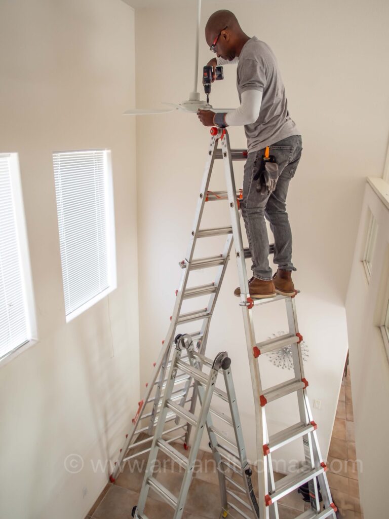 Replaced Ceiling Fan on 17ft Ceiling