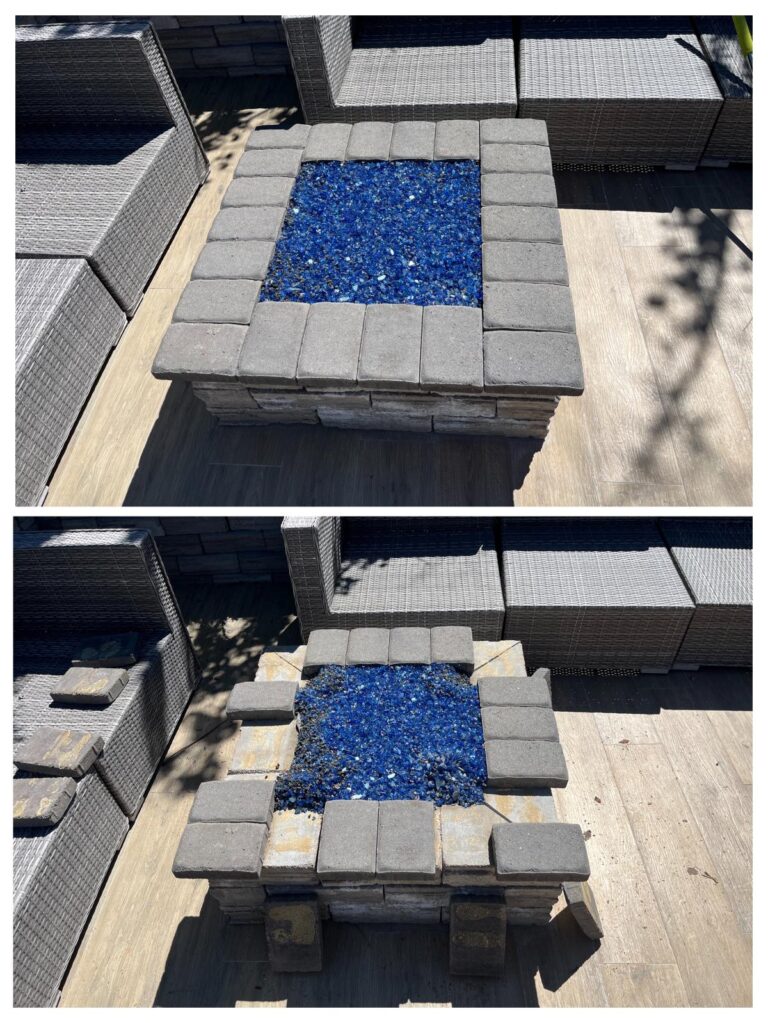 Reinstalled Bricks onto Fire Pit