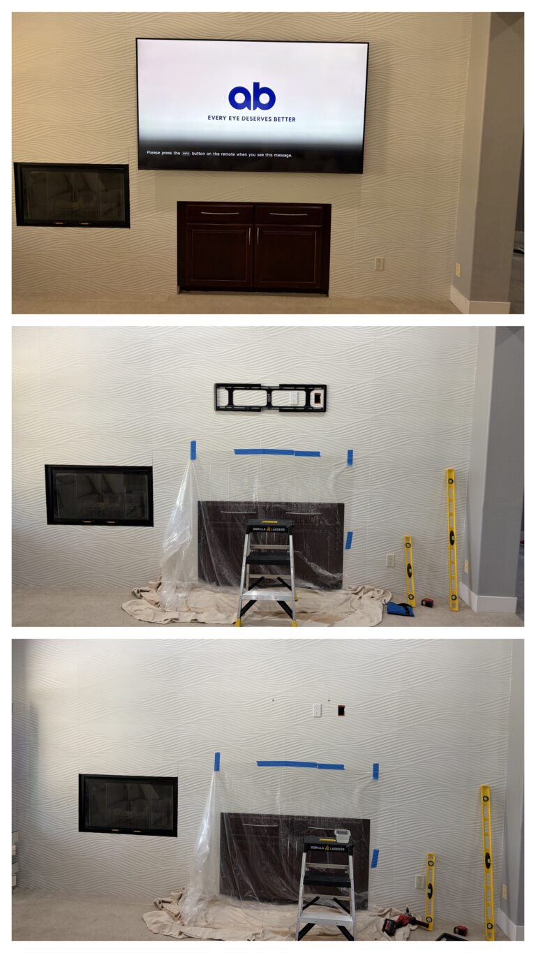 Mounted 70” TV onto Tiled Wall