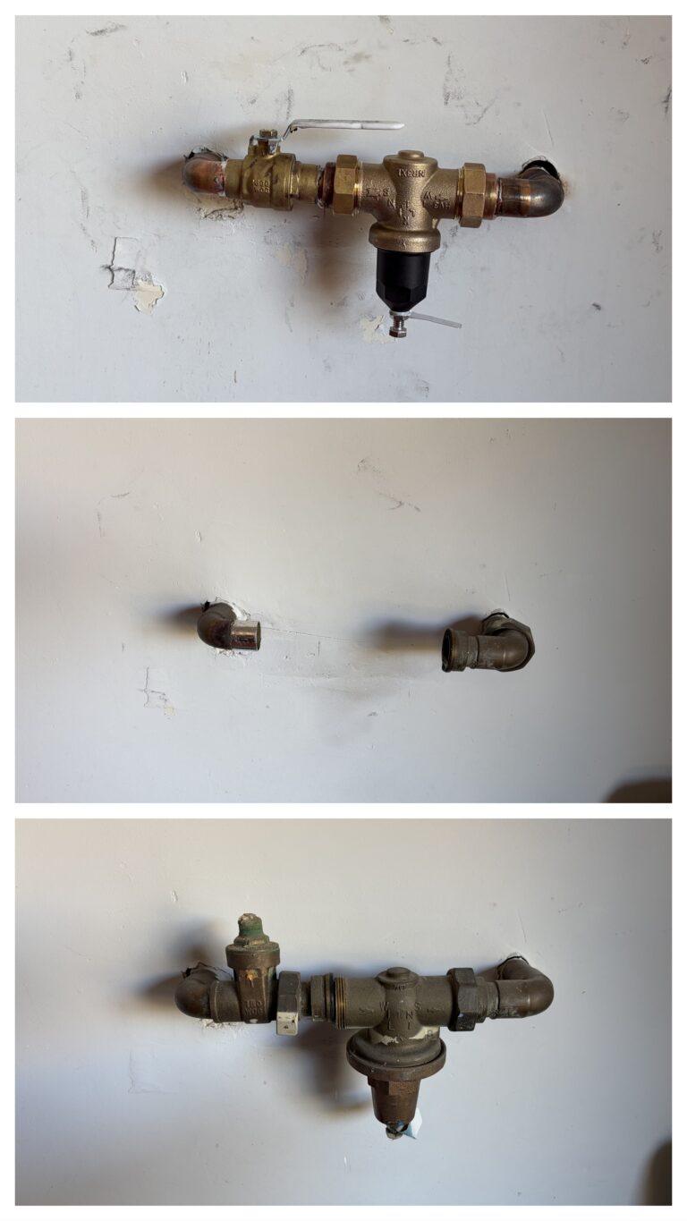Replaced Water Pressure Regulating Valve & Installed Ball Valve