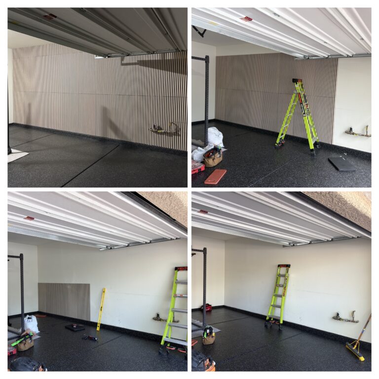Installed Decorative Panels to Create Accent Wall in Garage